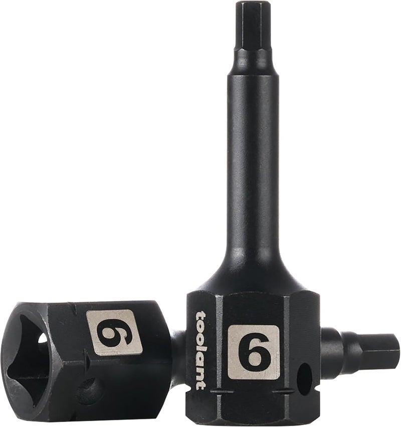 toolant 1/2" drive 6mm impact hex bit socket set 2PCS,Hex Drive, S2 Steel Air Drive Allen Socket set,Impact Grade，Anti-Roll Design - Image 1